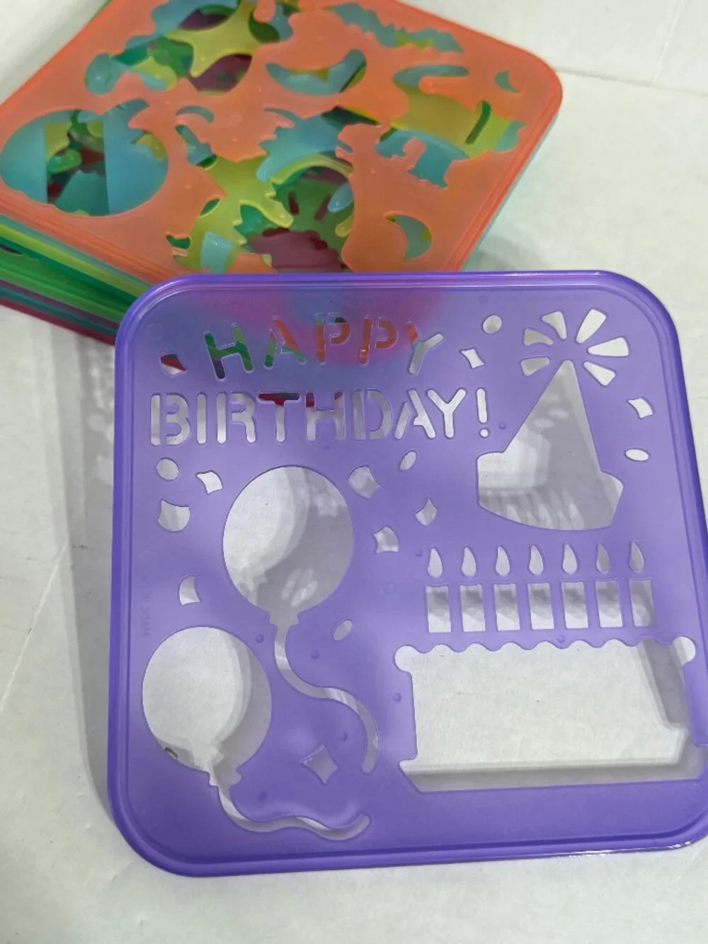Tuppertoys 1987 Vintage Stencil Art Set 9 Stencils Holidays Tupperware birthday